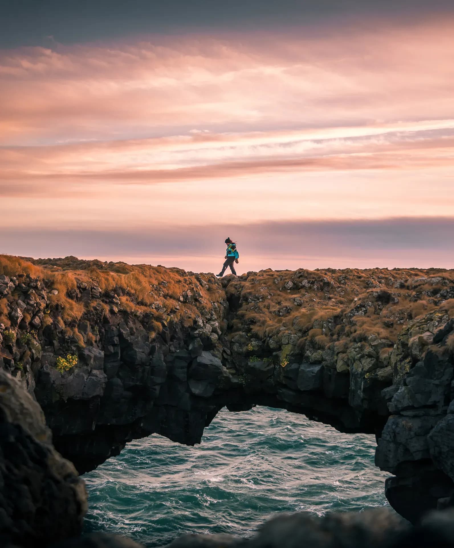 Walking on Snaefellsness cliffs