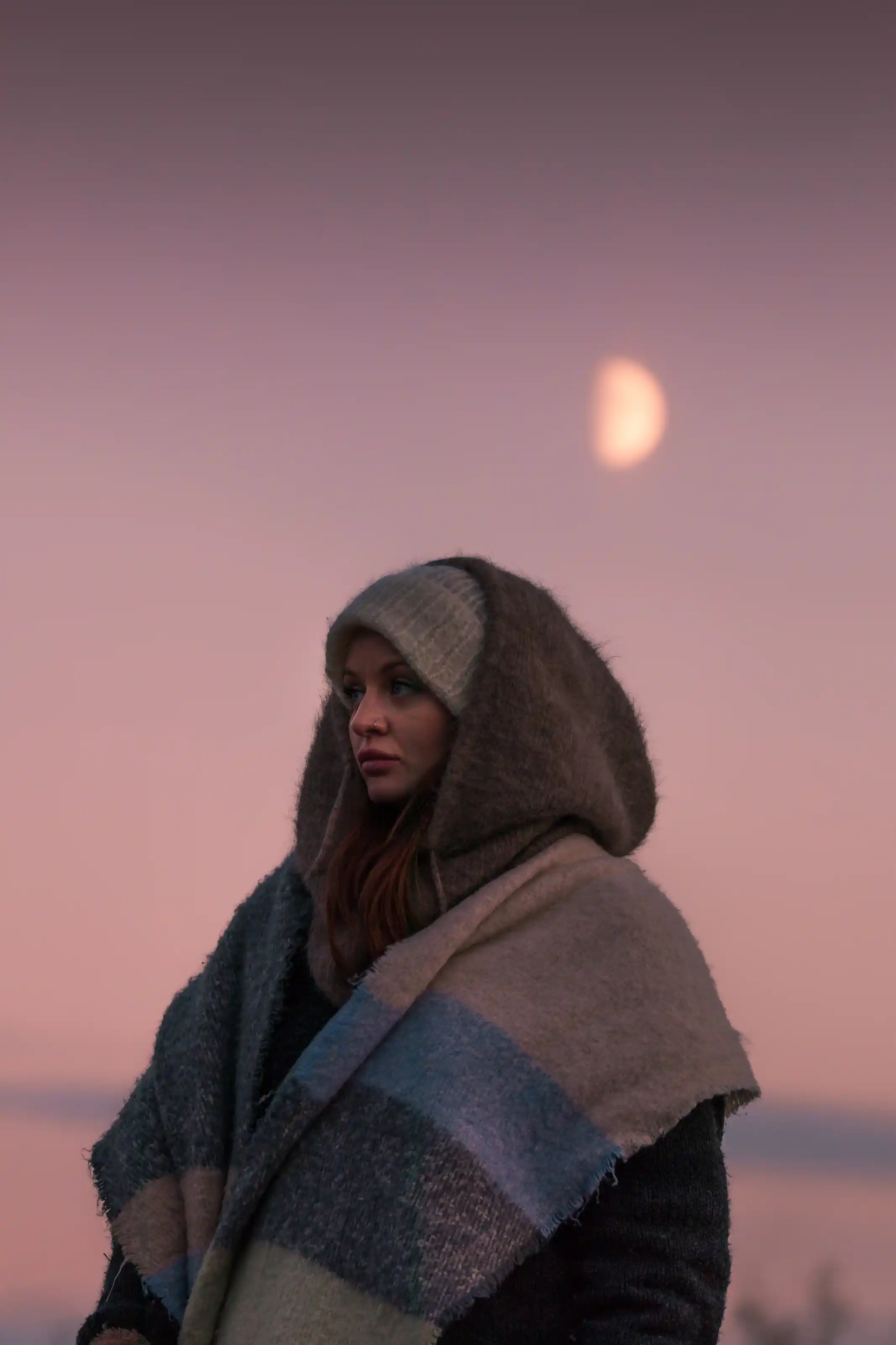 Iceland landscape in pink tones